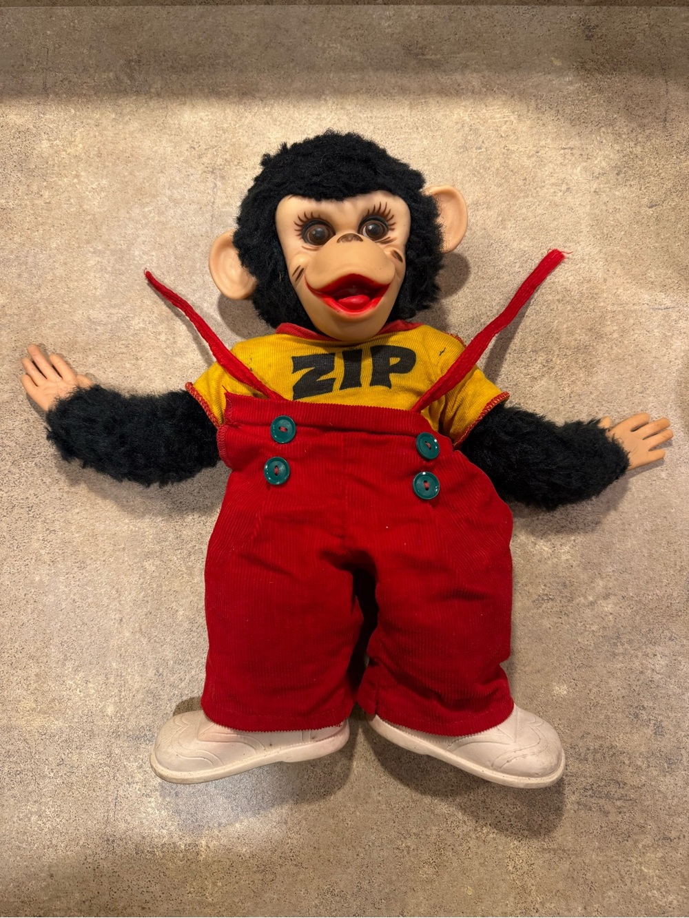 Vintage Rushton Company Zip The Monkey Rubber Face Plush Doll 15” Howdy Doody